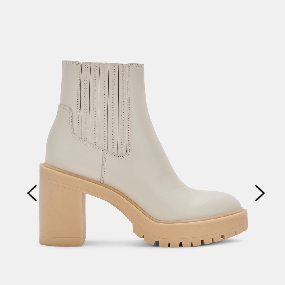 Dolce Vita Cream and Tan Ankle Boots